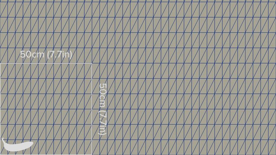 Tecido para estofamento com padrão geométrico triangular, creme e azul