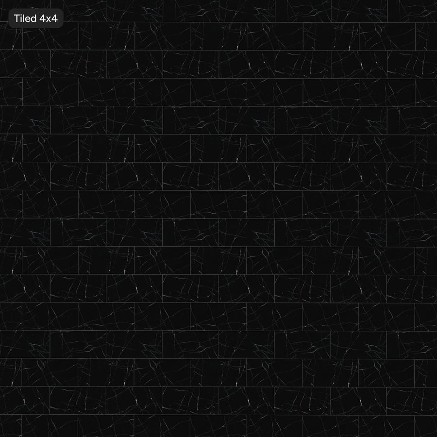 Mármol Rectangular Offset Textura Mate, Negro Galáctico