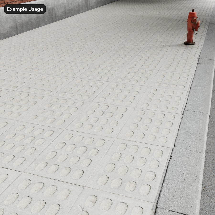 Oval Tactile Paver Texture, Muted Gray