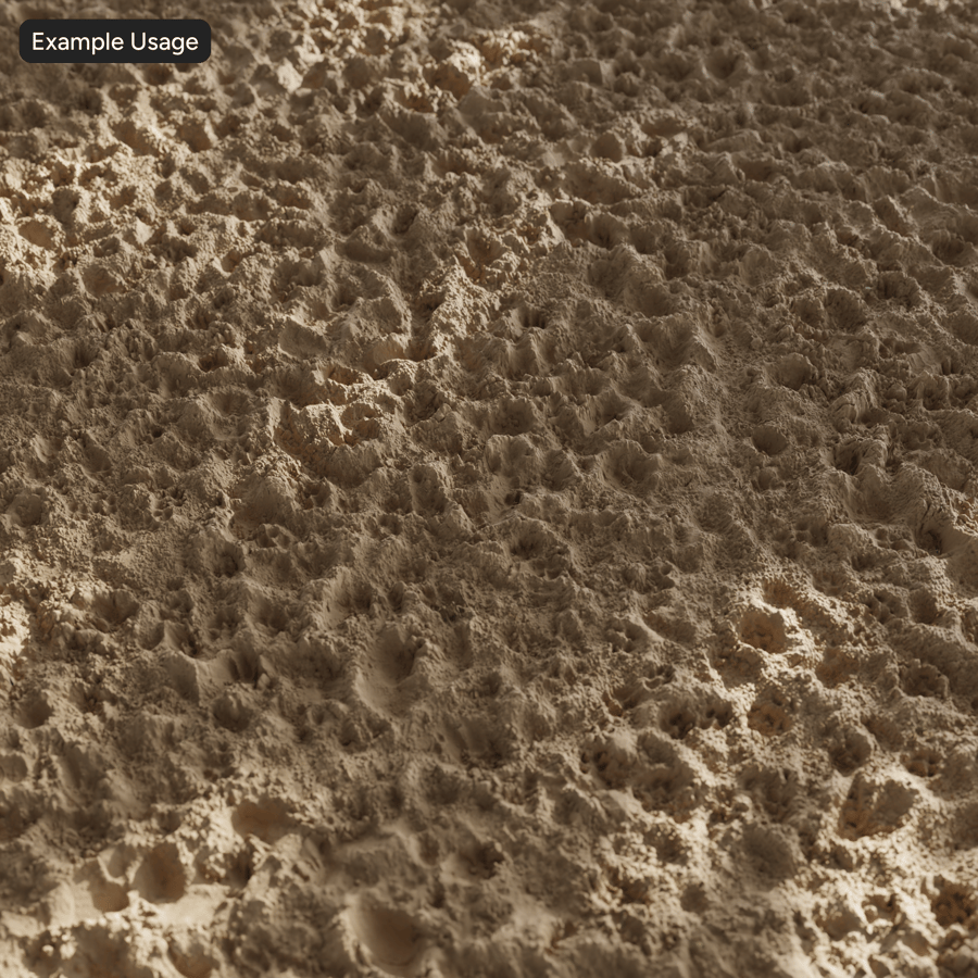 Textura de pegadas úmidas na areia, caramelo