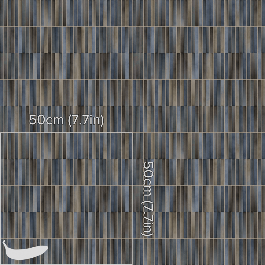 Mixed Yubi Mosaic Finger Tile Texture, Blue