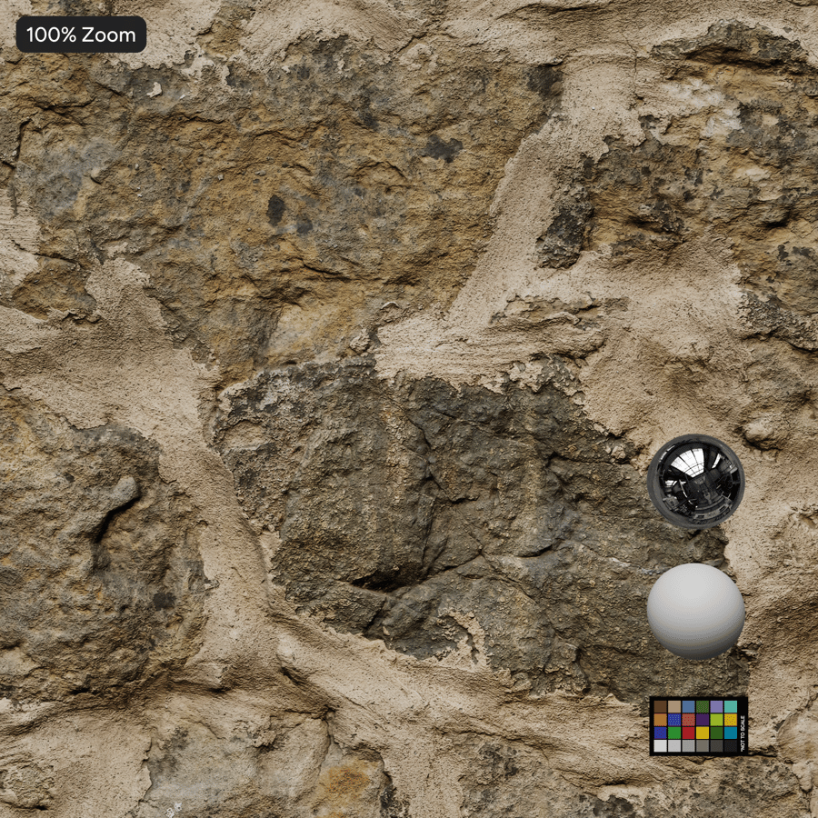 Old Mortared Rubble Stone Wall Texture