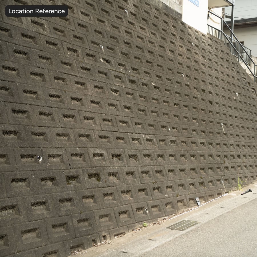 Embossed Concrete Retaining Wall Texture, Dark Grey
