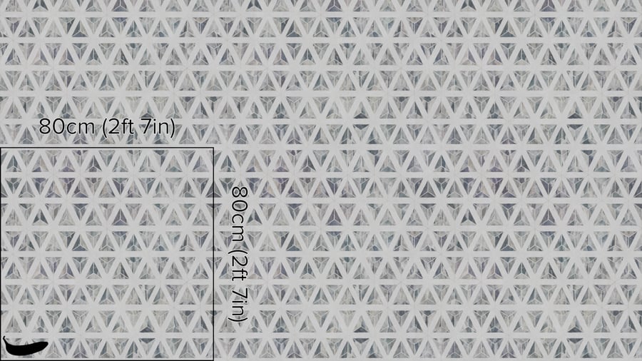 Textura de azulejo triangular brilhante em mármore, cinza glacial