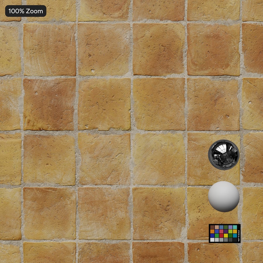 Square Terracotta Raw Tile Texture, Beige