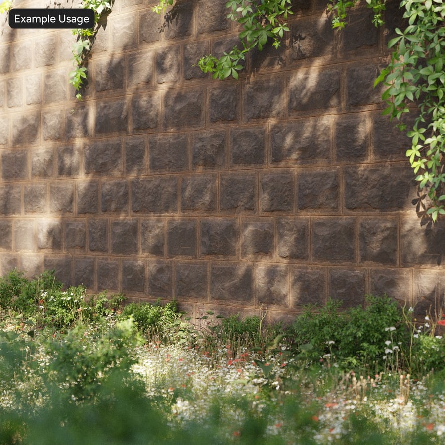 Rough Rectangular Stone Masonry Texture, Sienna