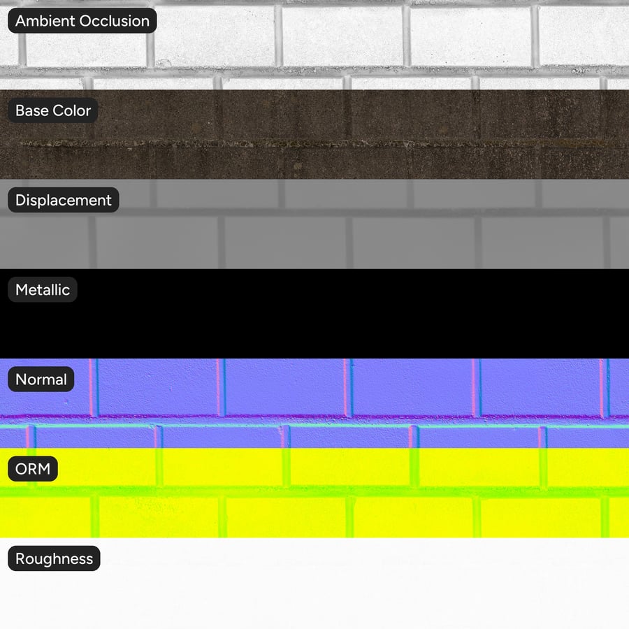 Matte Running Concrete Block Wall Texture, Brown