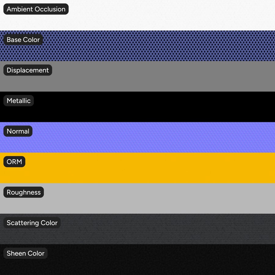 Airmesh Polyester Fabric Texture, Blue