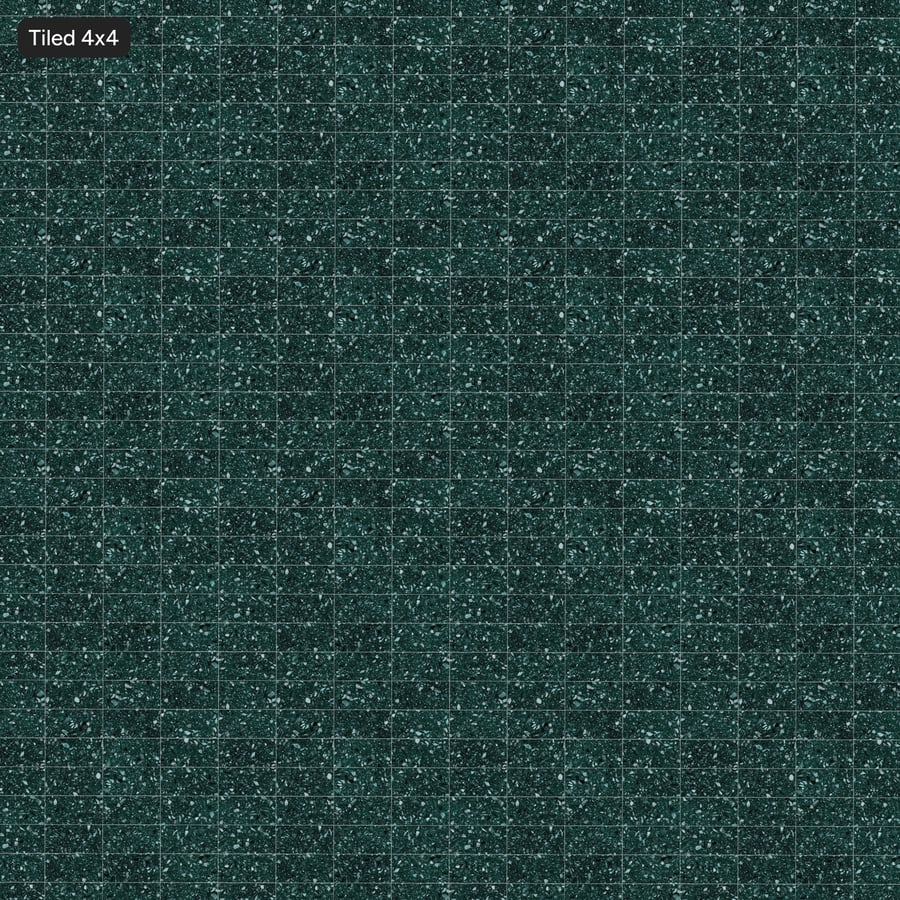 Štvorcová matná dlaždica Terrazzo, tmavozelená