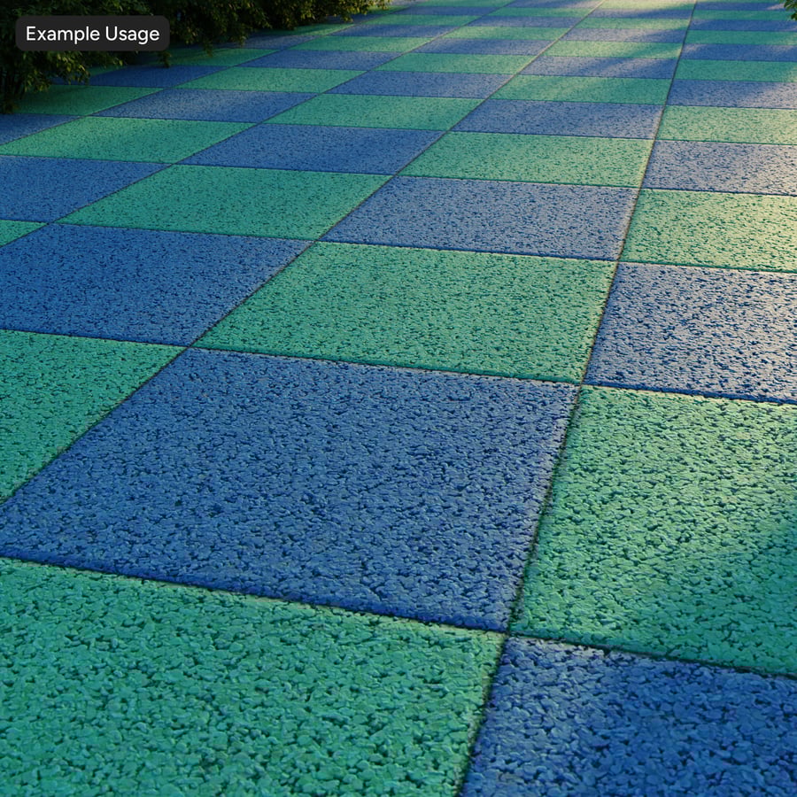 Rubber Mulch Manmade Tile Texture, Green & Blue