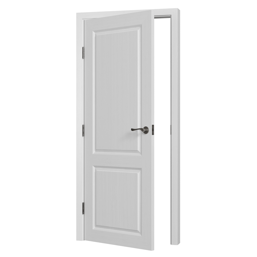 Modelo de porta interior em madeira, branca