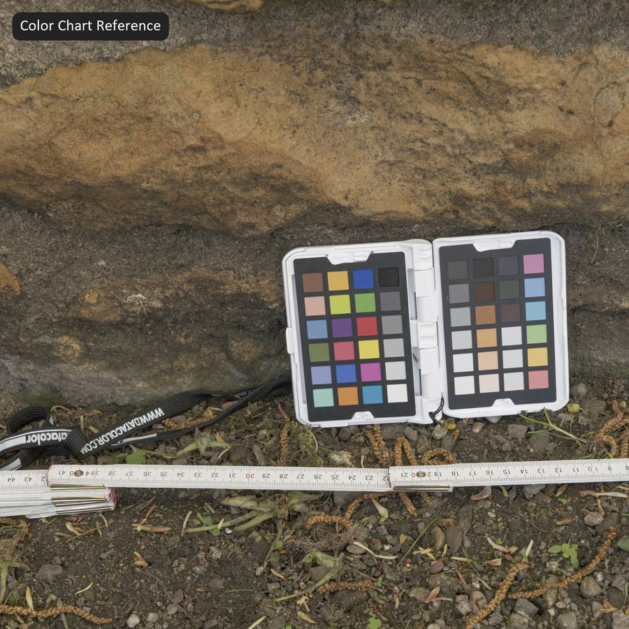 오래된 거친 모르타르 잔해 돌담 텍스처, 노란색