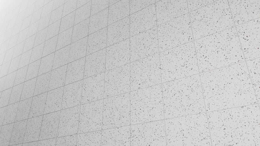 Square Terrazzo Matte Tile Texture, Peppered White