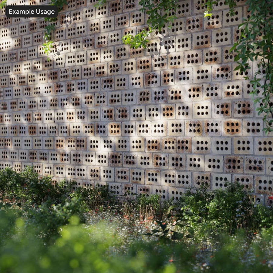 Perforated Stretcher Bond Clay Brick Wall Texture