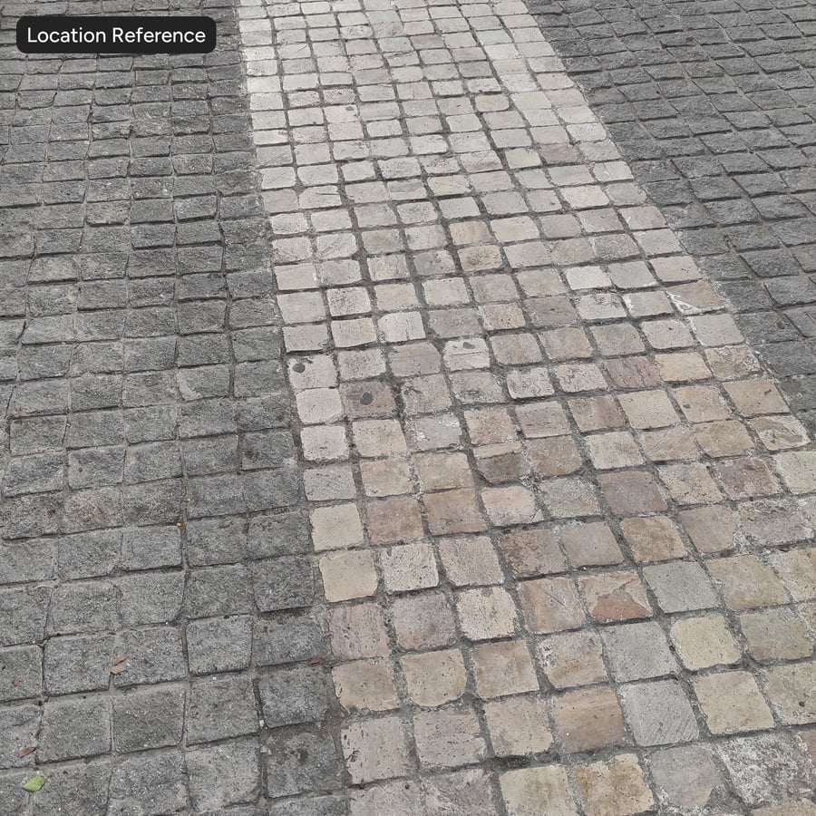 Textura de paralelepípedos desgastados, listrada