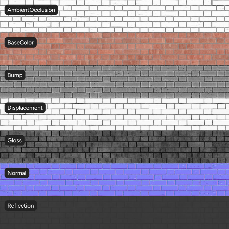 Smooth Flemish Bond Brick Wall Texture