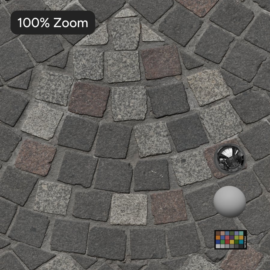 Fan Pattern Cobblestone Paving Texture