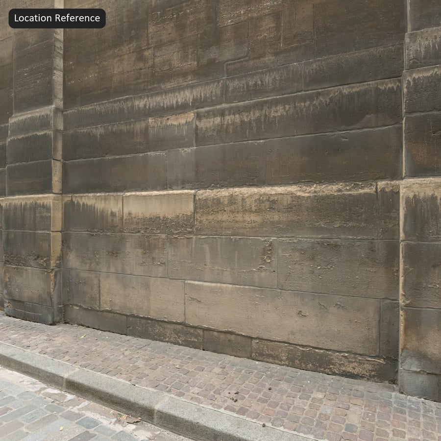 Weathered Stone Block Wall Texture