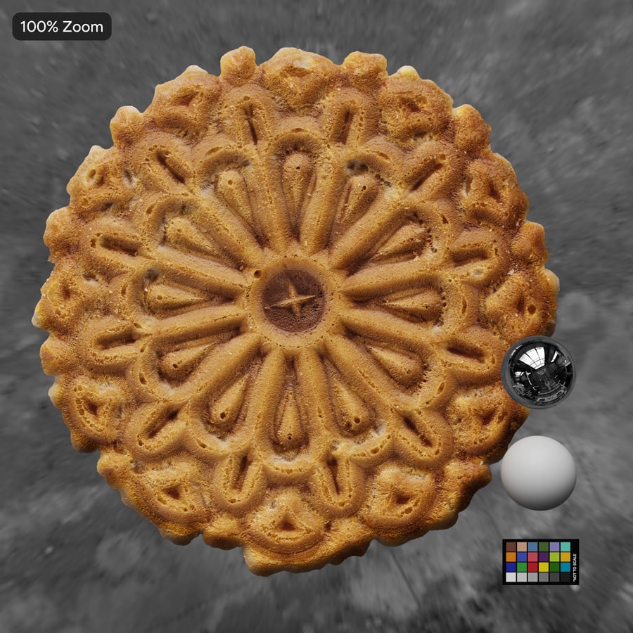 Textura frontal do biscoito Pizzelle