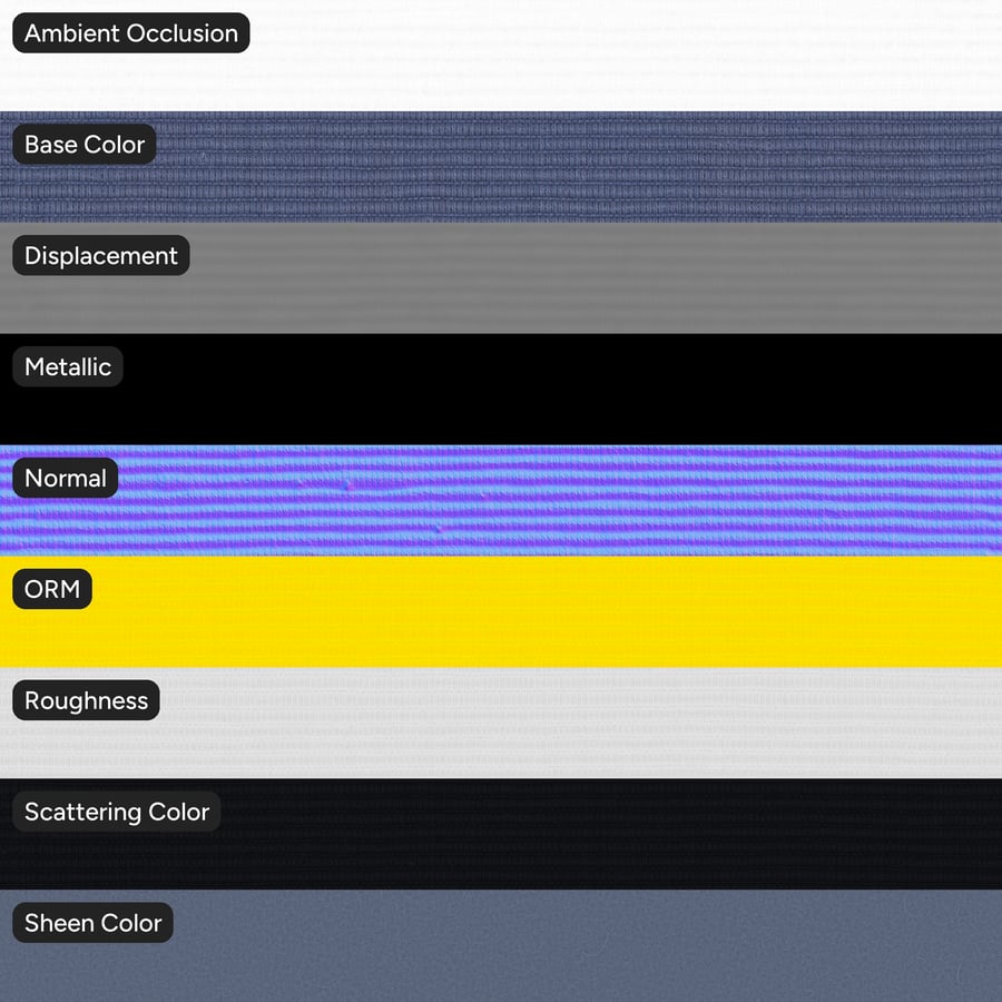 Ribbed Cotton Upholstery Fabric Texture, Blue