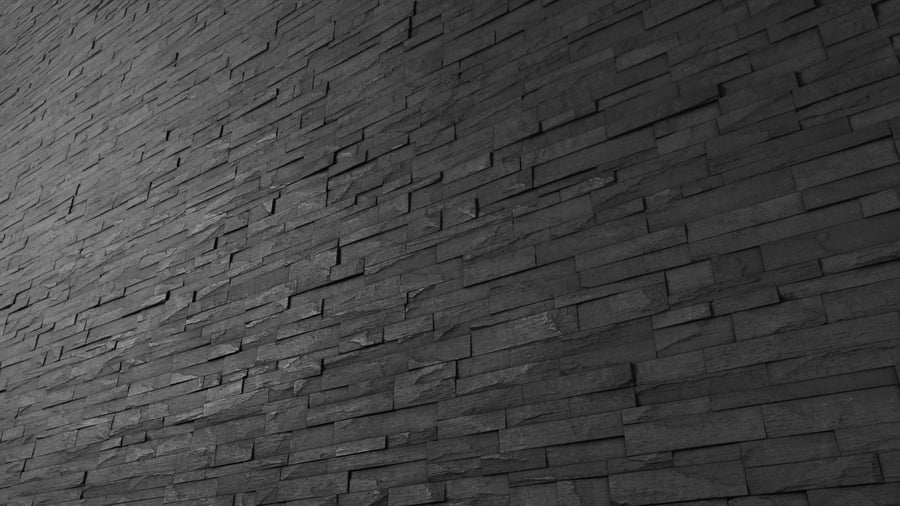Jagged Ledger Stone Wall Texture, Charcoal