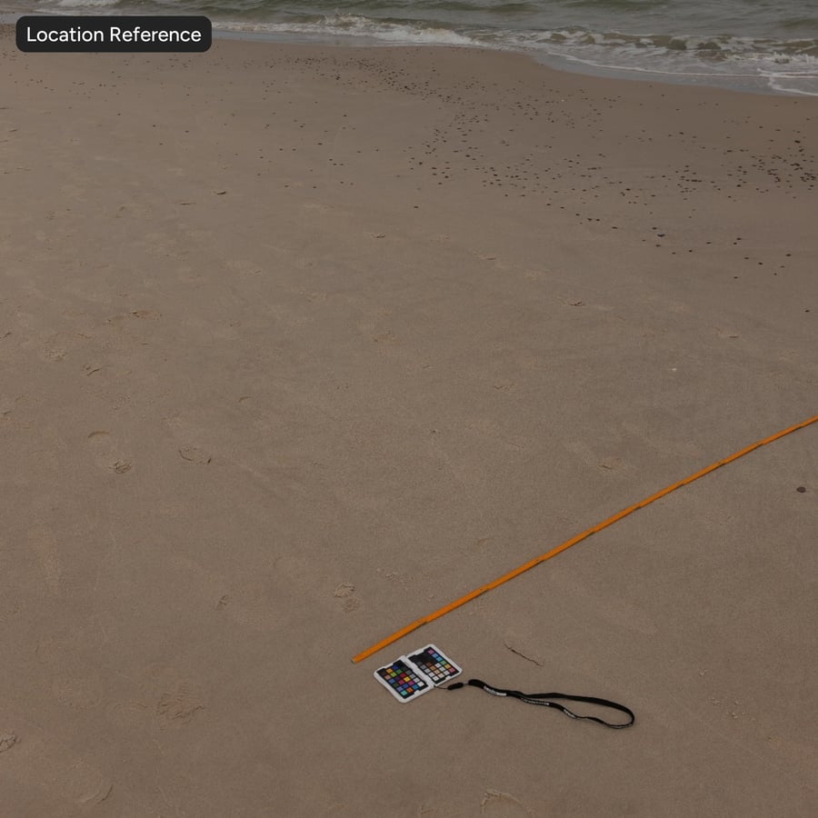 Textura de pegadas em areia molhada