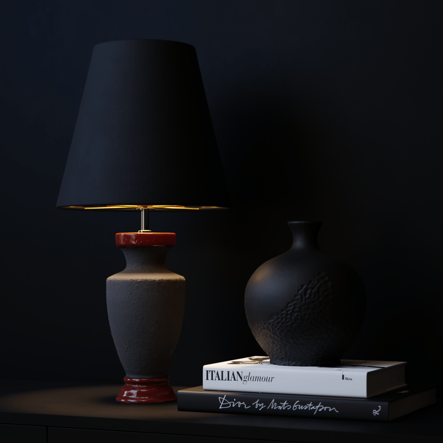 Lâmpada com abajur Arrius da Eno Ceramic, preta