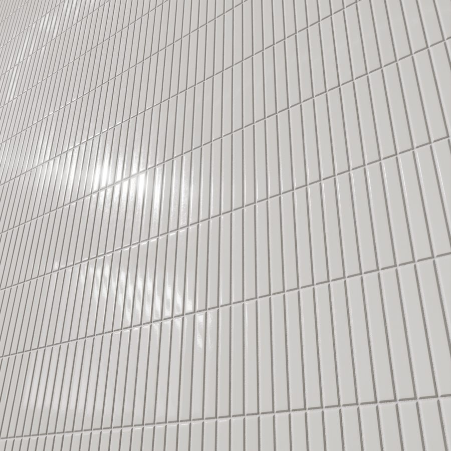 Textura de azulejo cerâmico brilhante Yubi, branco