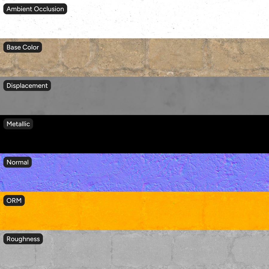 Kaba Kabarcıklı Taş Blok Duvar Dokusu, Bej