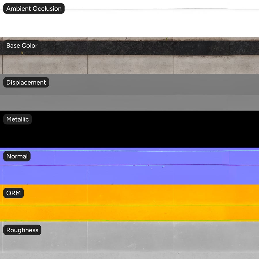 Smutsig betong med stenbelagd trottoar, svart och vitt