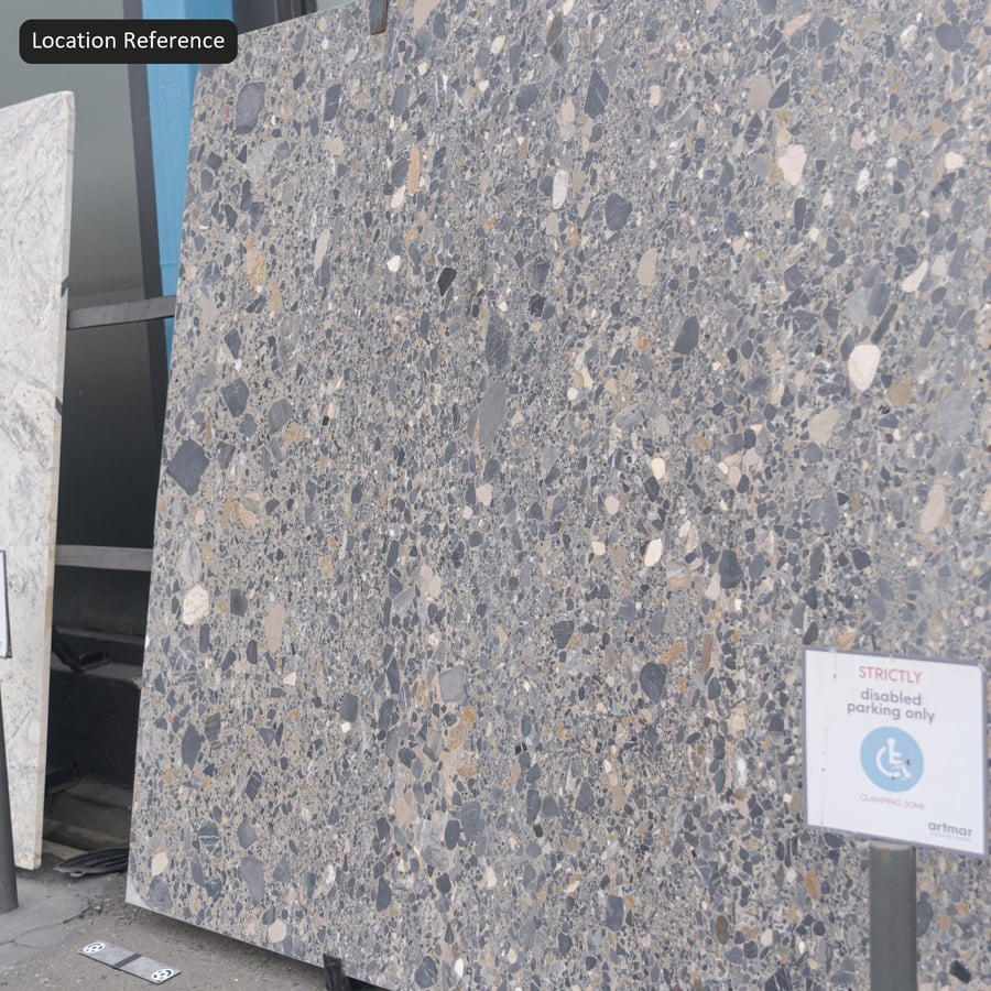 Cilalı Terrazzo Plaka Dokusu, Soğuk Gri