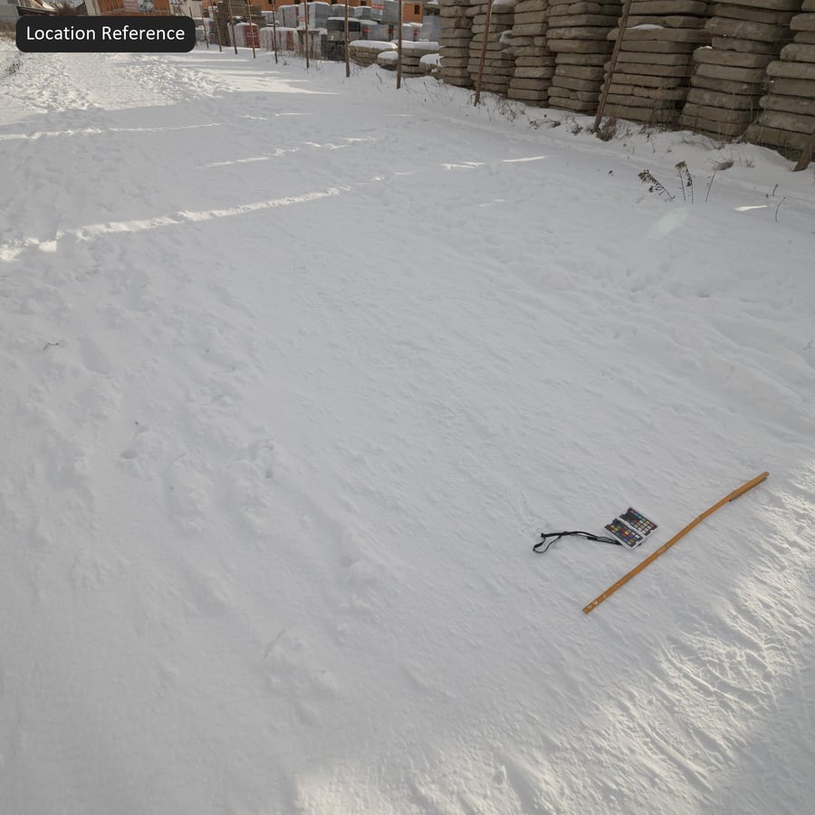 Fotspår på tjock snö Textur