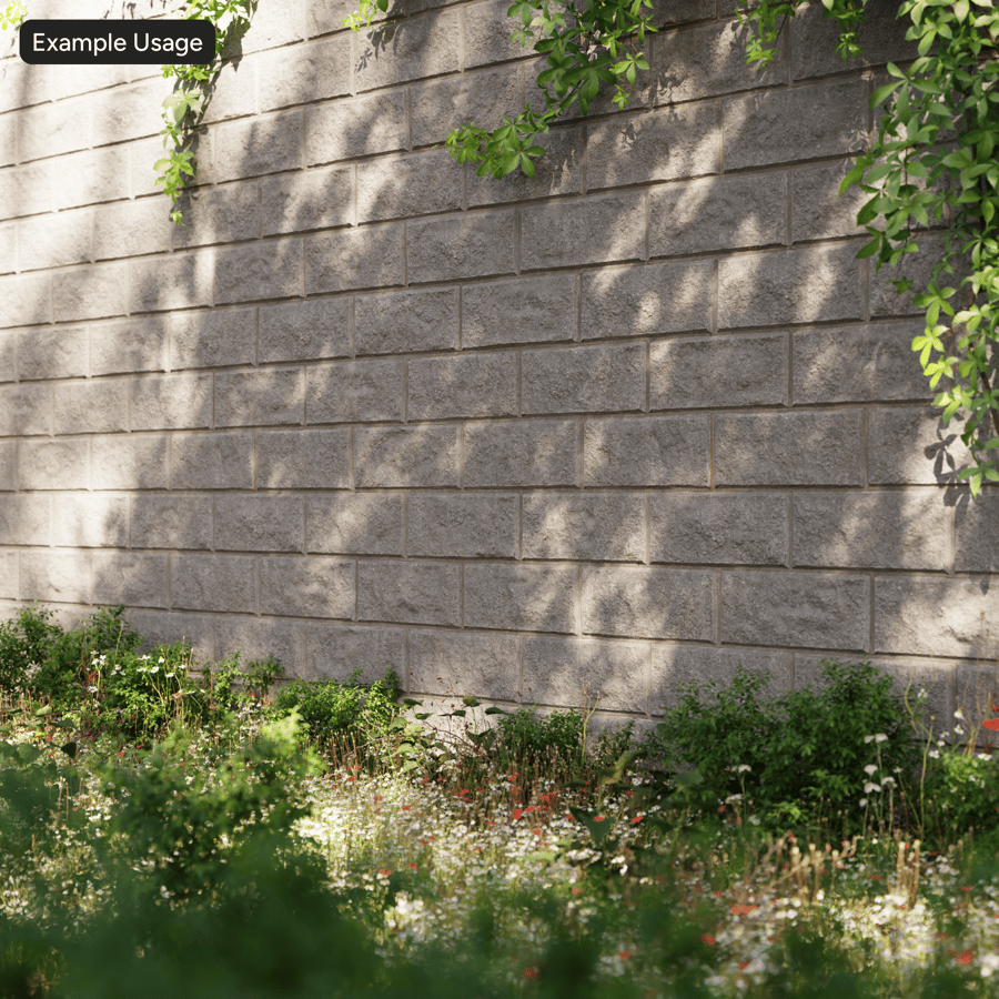 Retaining Running Bond Concrete Wall Texture, Grey