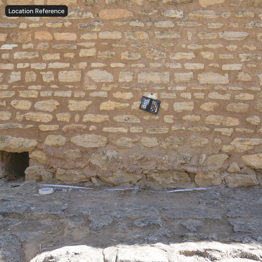 Old Mortared Slim Stone Block Wall Texture