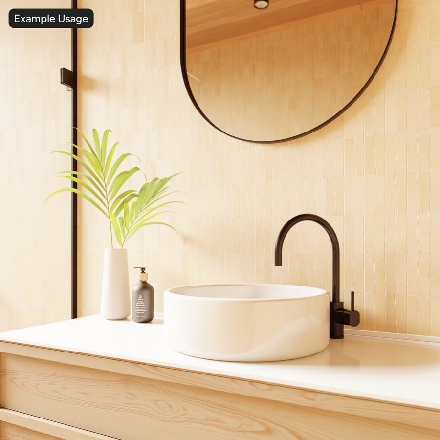 Staplad trapetsformad Zellige matt kakelstruktur, Beige