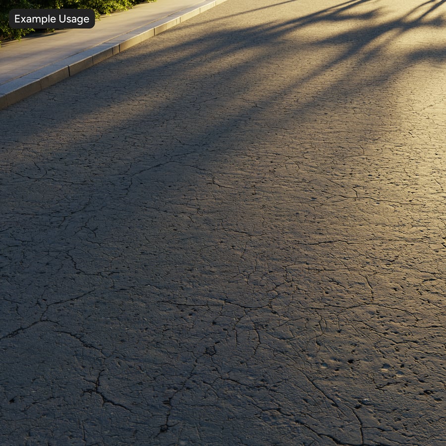 Cracked Dirty Asphalt Road Texture