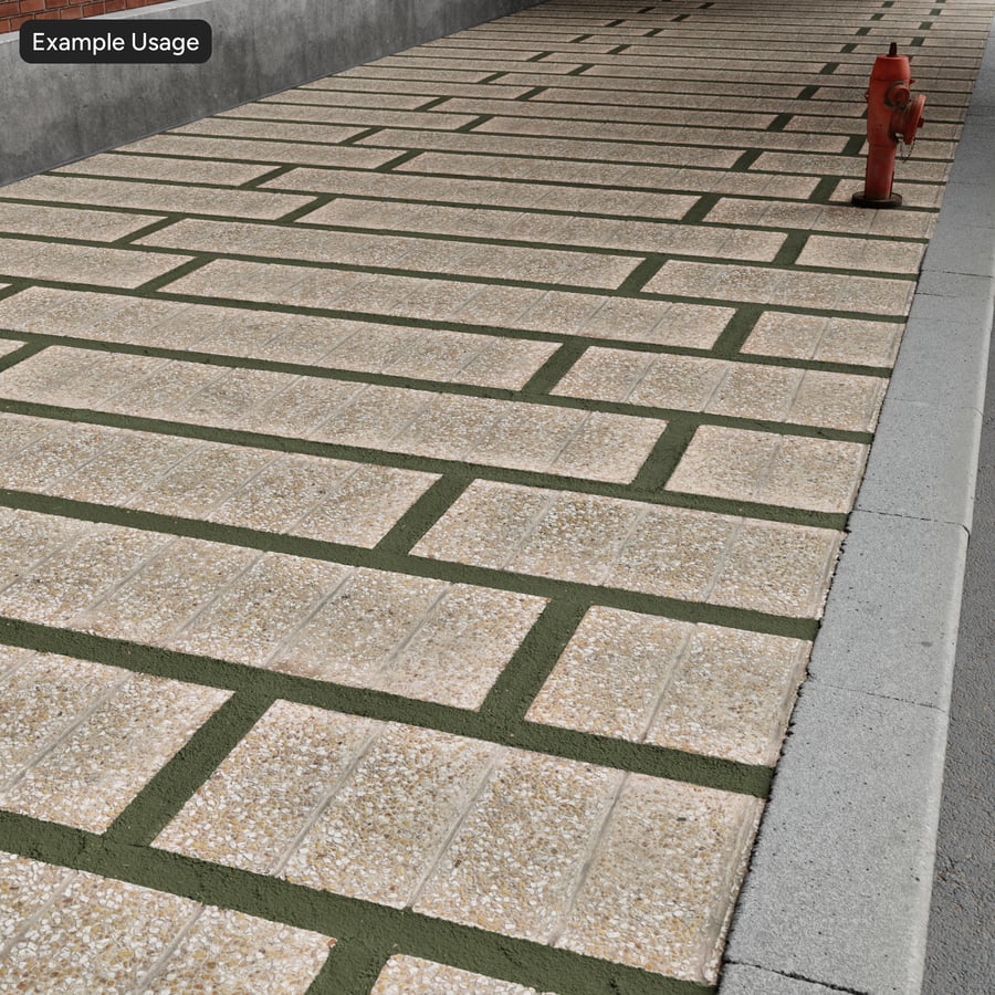 Pebbledash Stone and Grass Sidewalk Texture