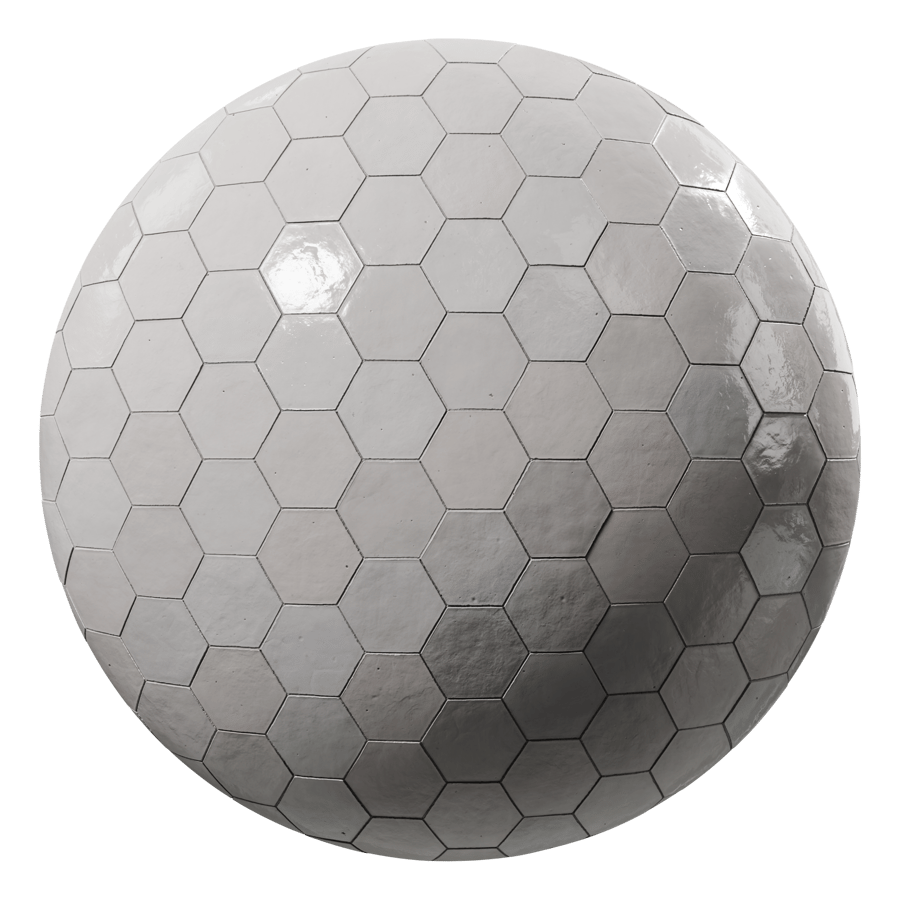 Hexagon Zellige Tile Texture, White