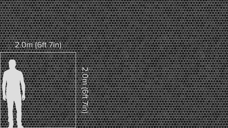 Hexagonal Ceramic Glossy Tile Texture, Ebony