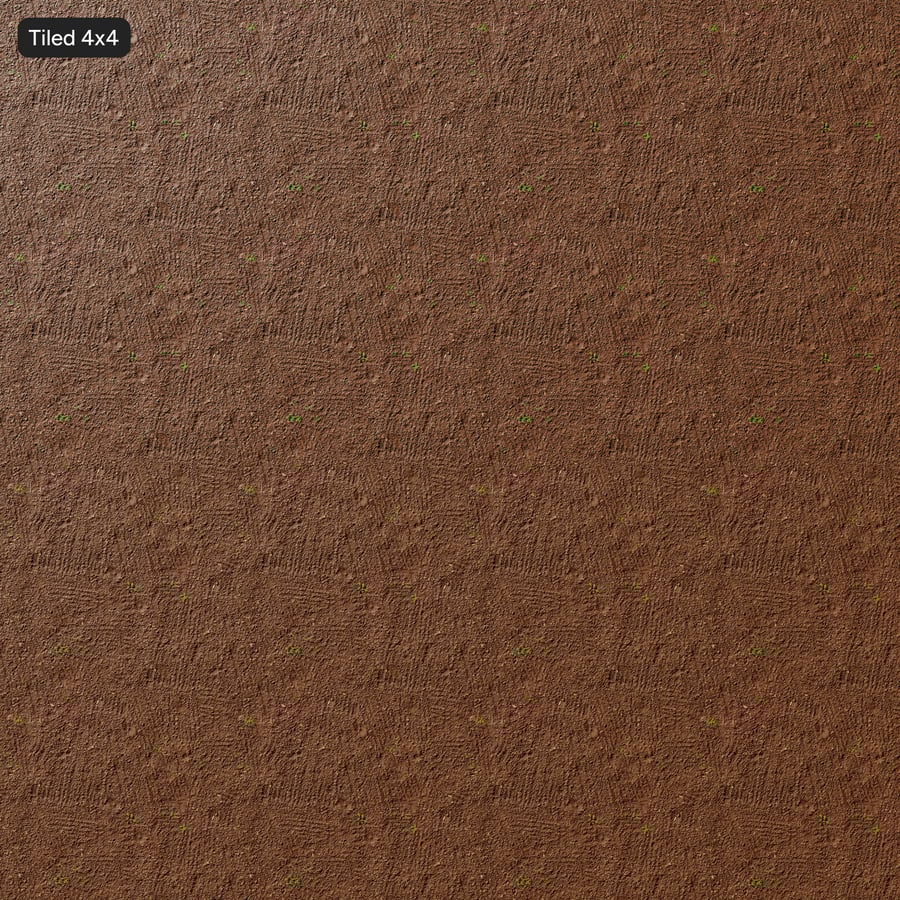 Small Weeds on Tilled Dirt Texture