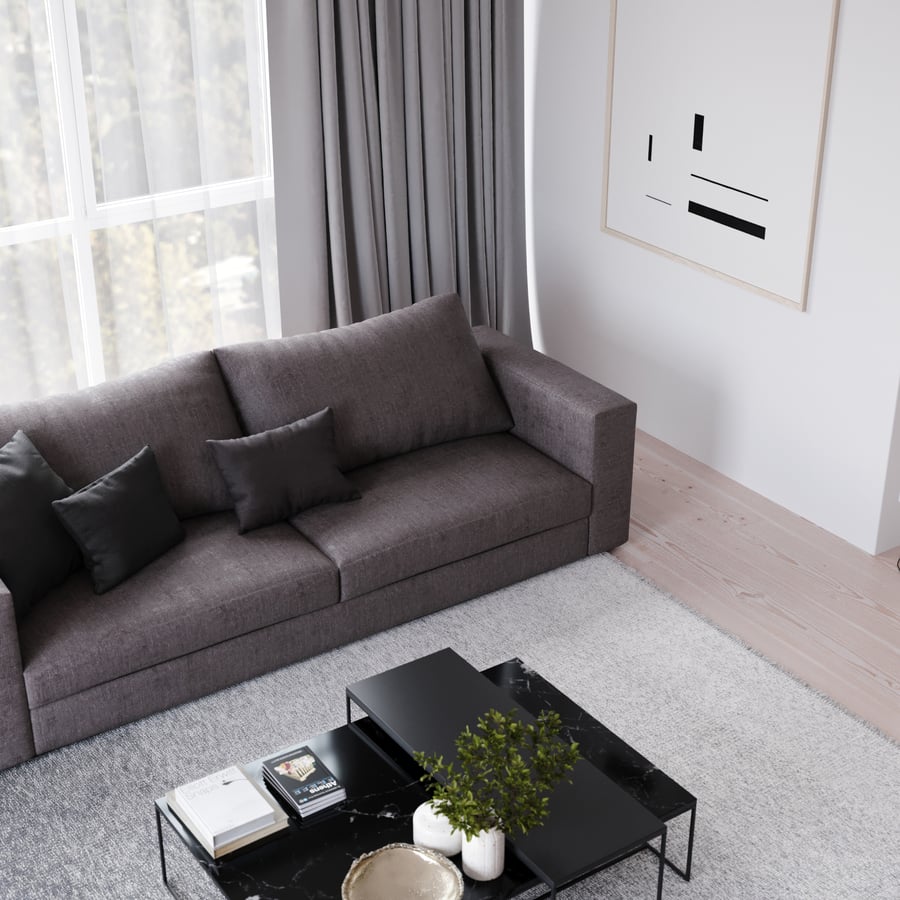 Replica Contemporary Sofa Model, Dark Grey