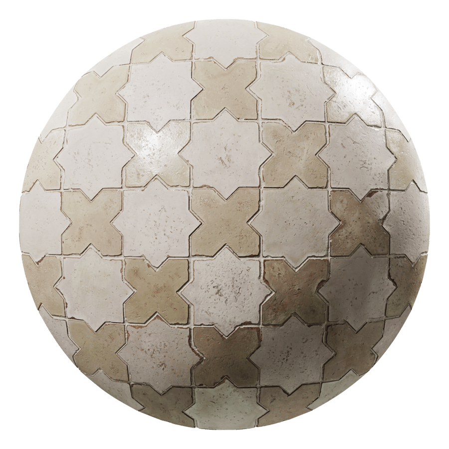 Star Cross Terracotta Tile Texture, Beige