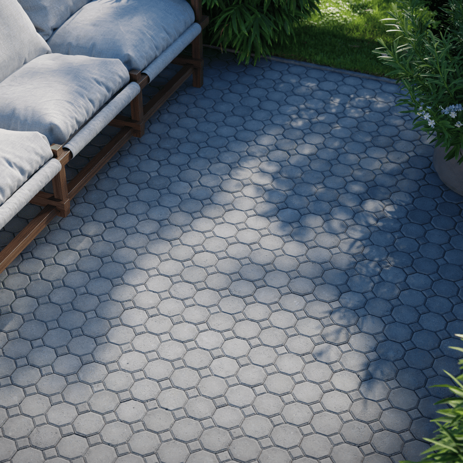 Octagonal Concrete Paving Texture, Grey