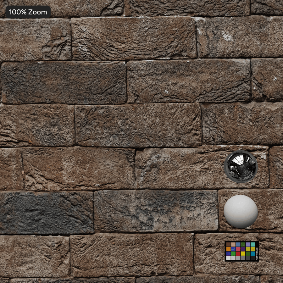 Dark Rusticated Running Bond Brick Wall Texture