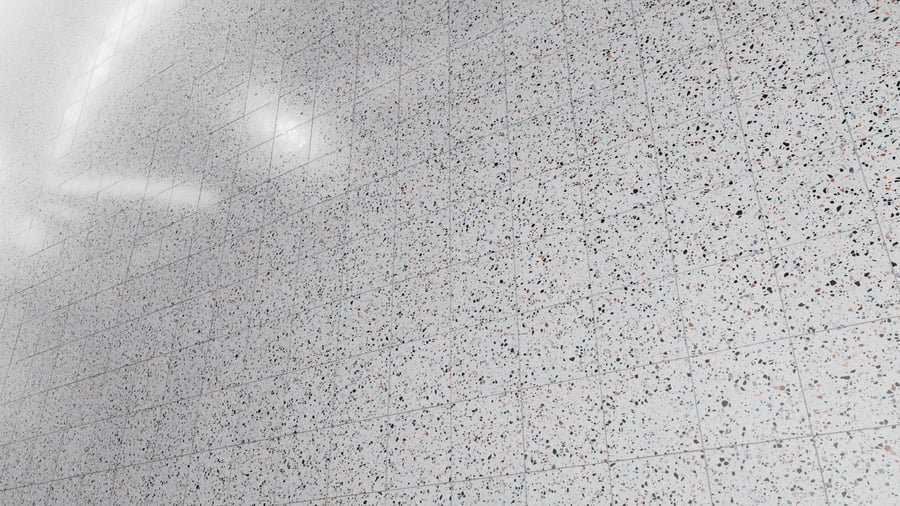 Square Honed Venetian Terrazzo Tile Texture, White