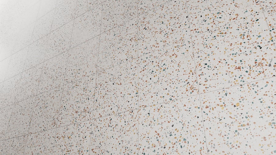 Multicolored Honed Venetian Terrazzo Tile Texture, White
