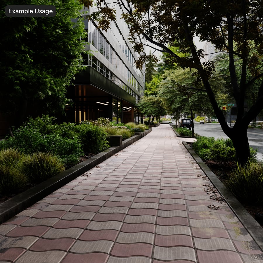 Wave Paver Textur, rutmönstrad