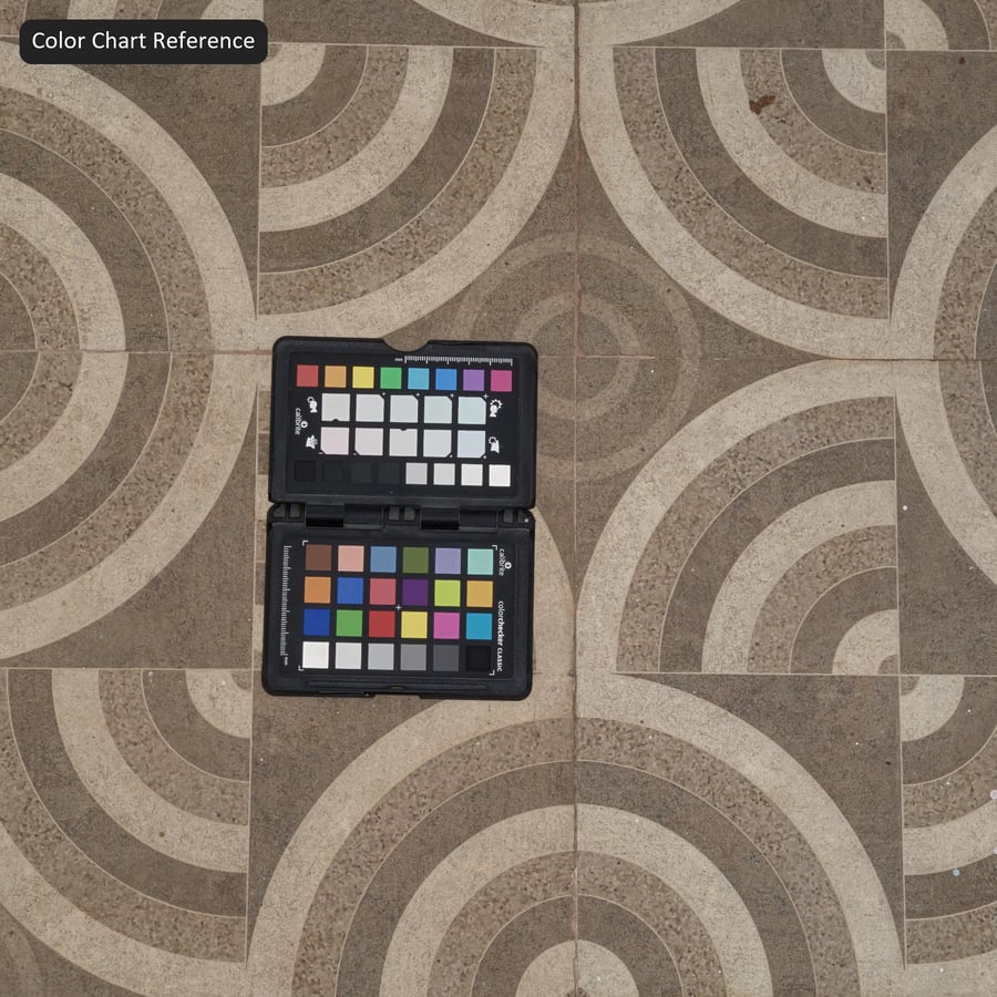 Circular Patterned Tile Texture, Yellow Brown