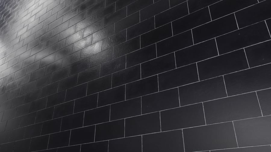 Textura de azulejo brilhante em grafite com deslocamento retangular, preto