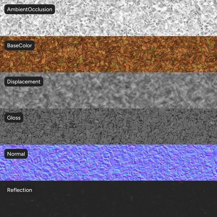 Textura de pequenas folhas caídas